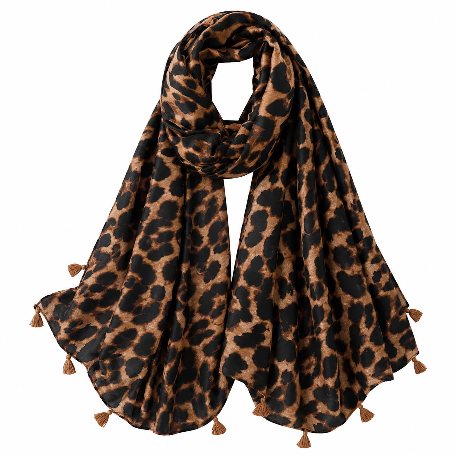 Fairygate Women's Fgyt19226 Leopard Print Scarf Animal Long Scarves Neck Scarfs Shawl Wrap Gifts For 19226