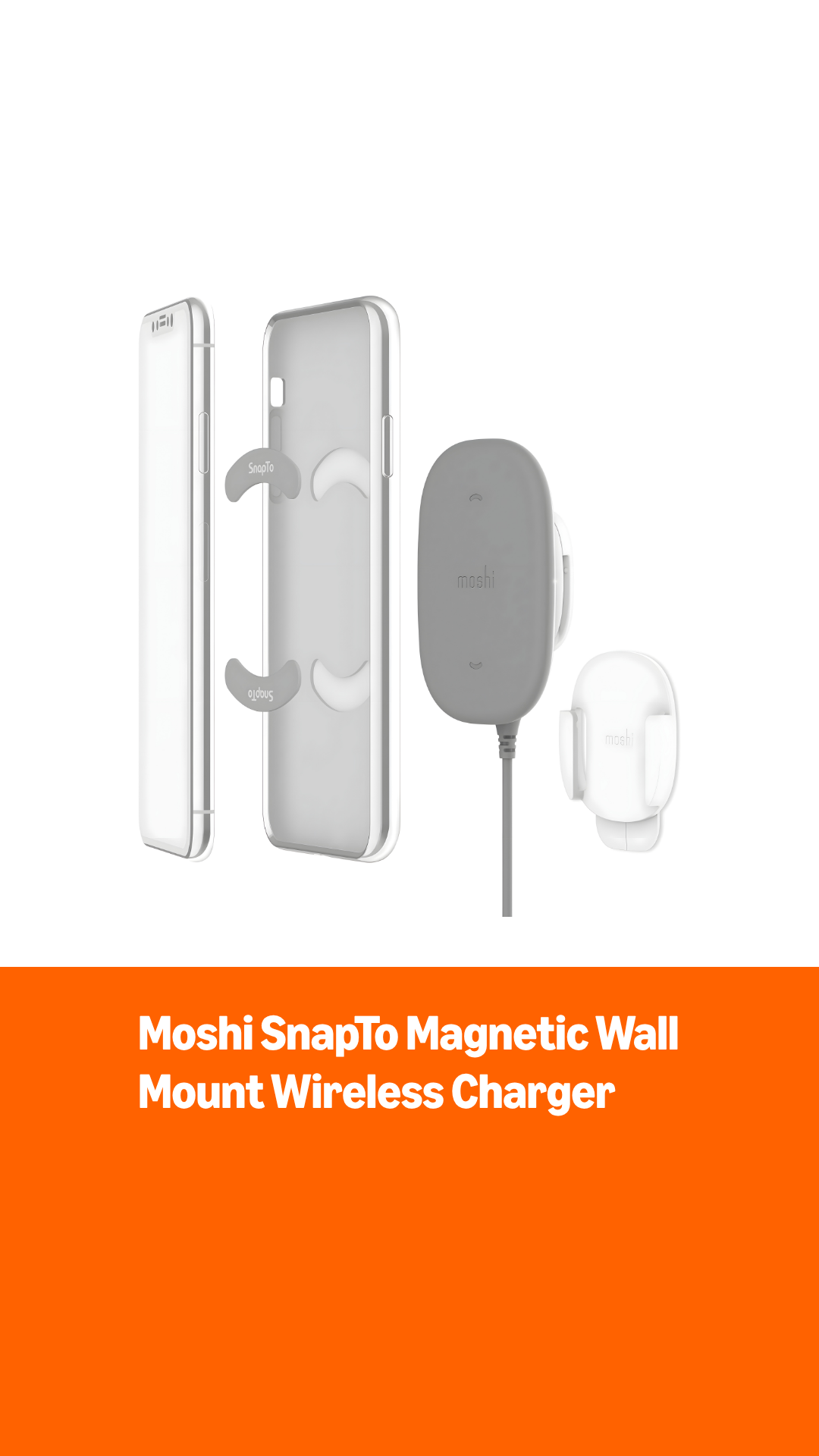 Amazon.com: Moshi SnapTo Magnetic Wall Mount Wireless Charger Qi