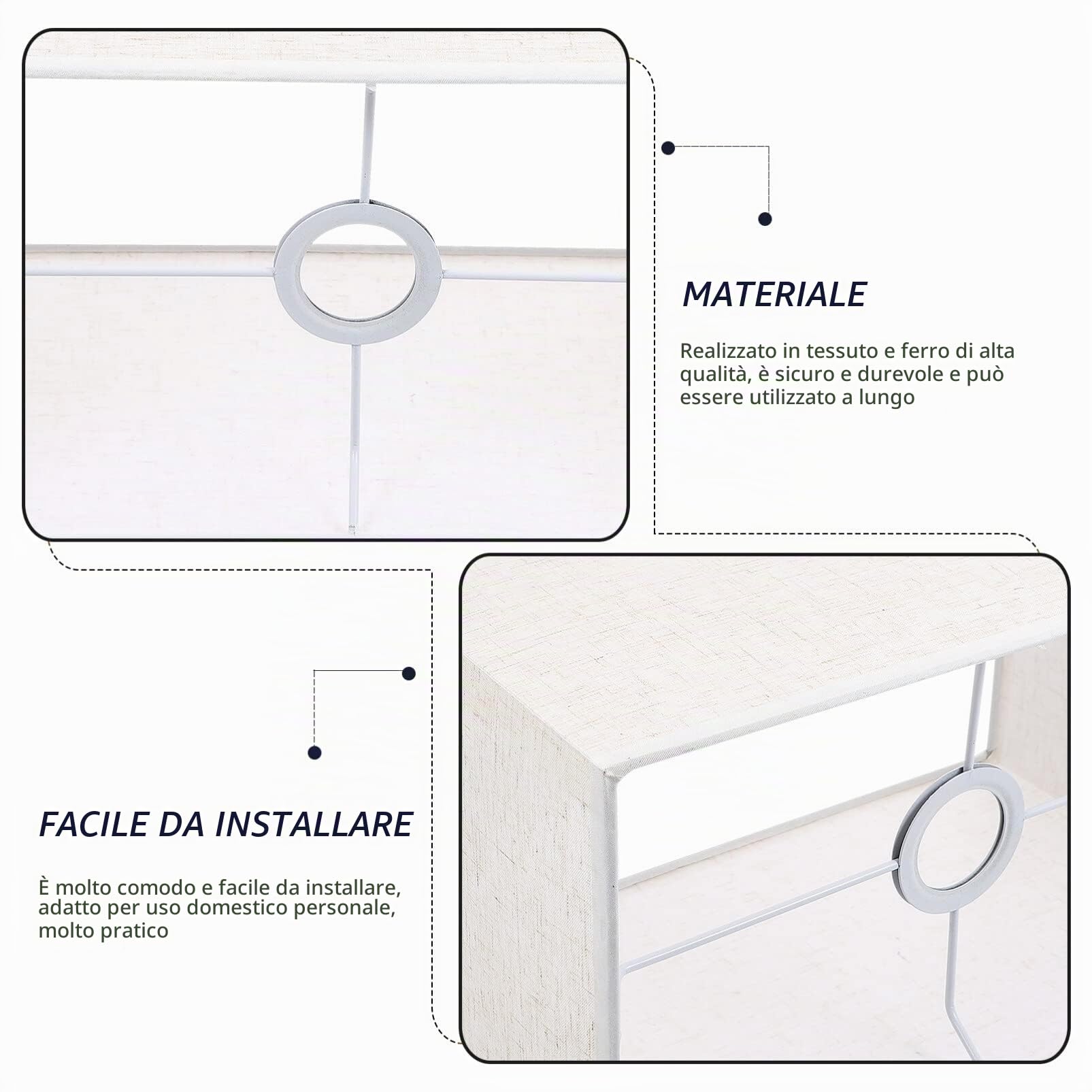 Uonlytech Paralume in Tessuto Lino 7.9 Pollici Coprilampada Antipolvere Per Lampada Da Tavolo Casa Studio Camera Da Letto Facile Da Installare