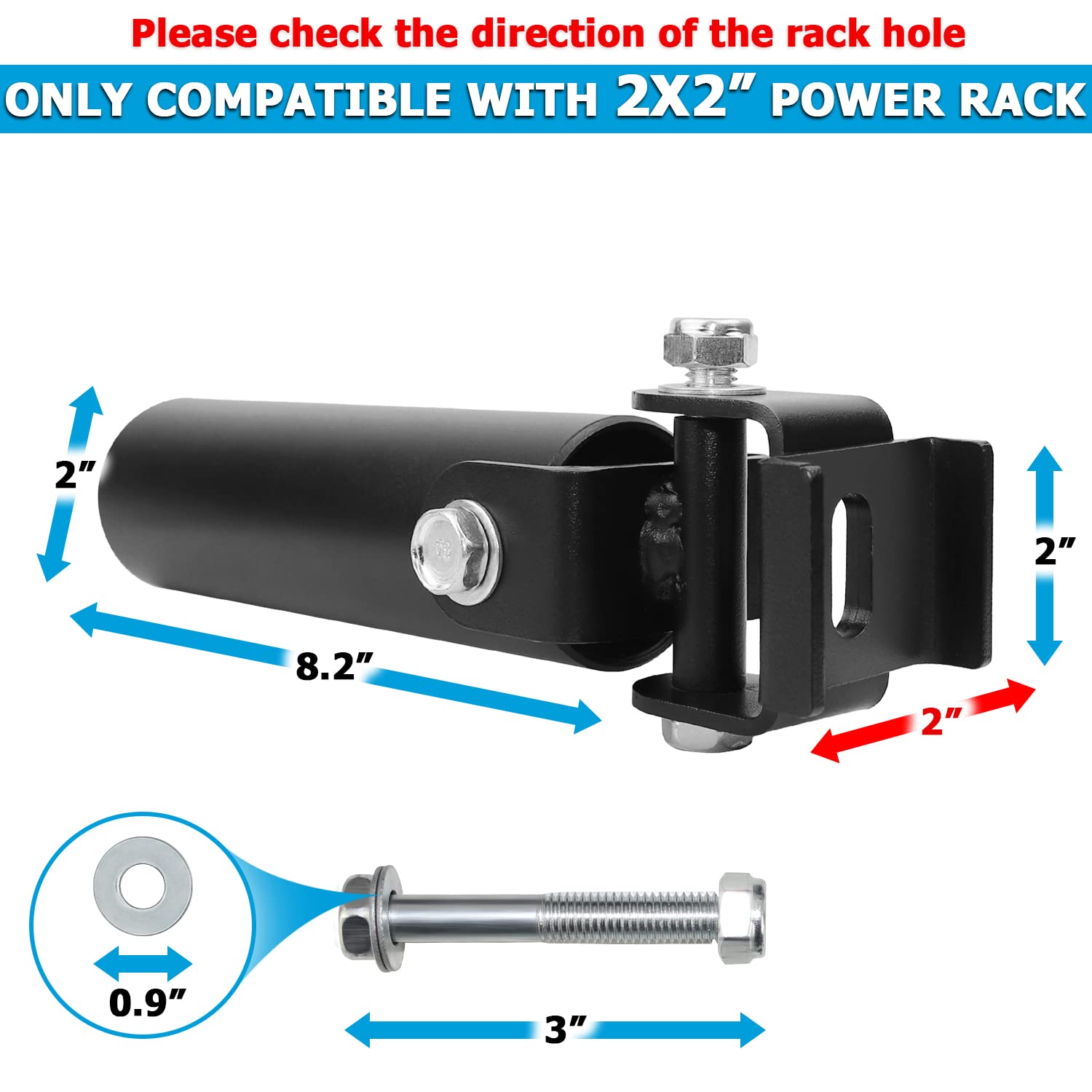 A2ZCARE Fitness Rack Mounted Landmine Attachment - T-Bar Row Landmine Base, Fit 2-inch Olympic Bars - Compatible with 2x2 3x3 3x2 inch Power Cage (for Rack 2x2 inch)