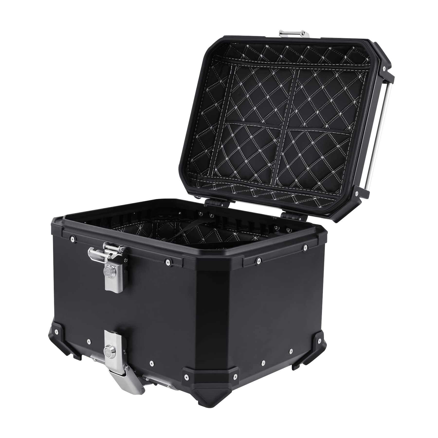 Maleta superior para moto 45L, maleta superior para scooter, resistente al agua, caja superior de aluminio, caja trasera de viaje para motocicleta, maletín de moto con cerradura de seguridad