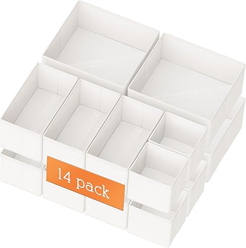 Criusia Organizador de cajones de ropa, paquete de 14 organizadores de aparador para ropa de bebé, ropa interior, calcetines, organizadores