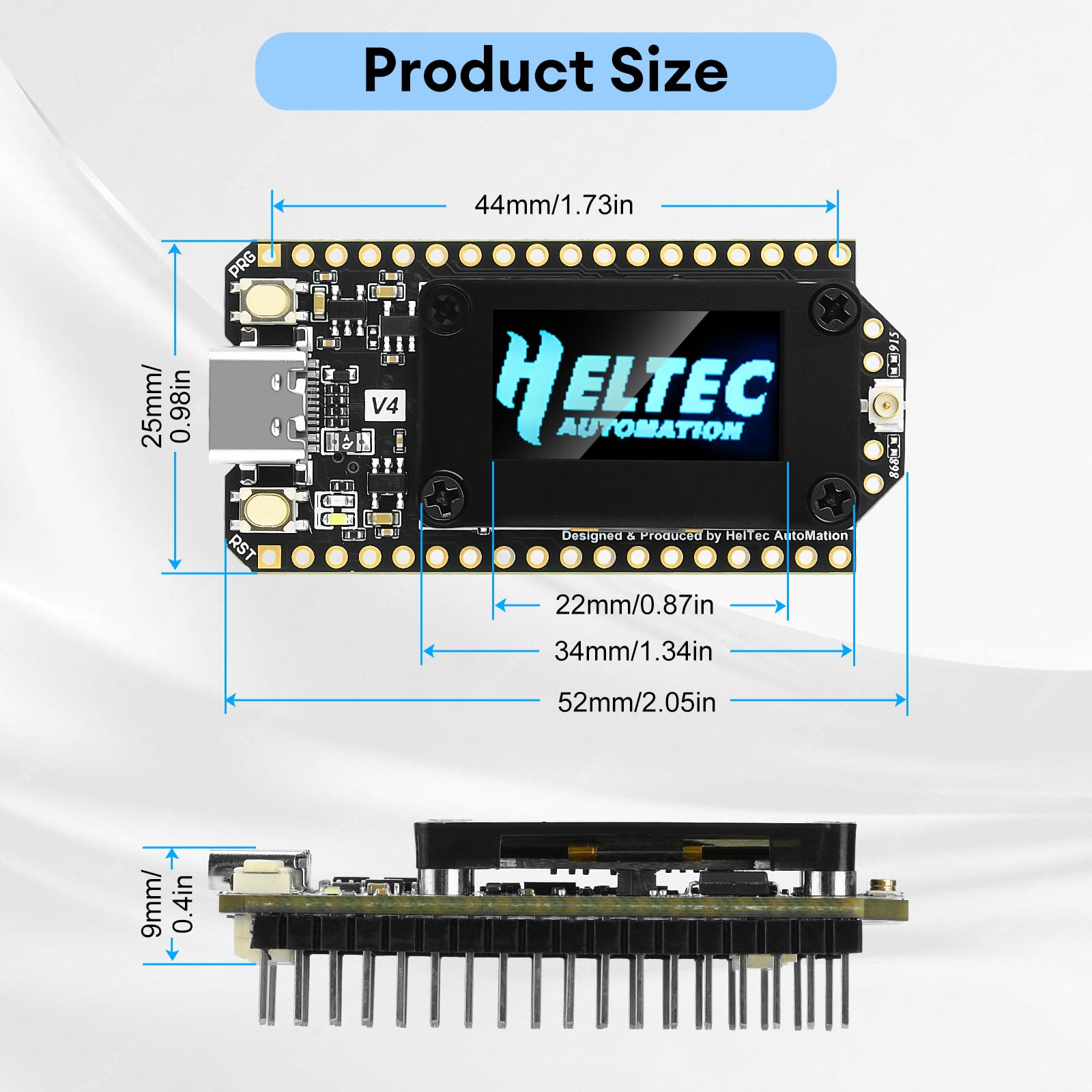 diymore 2PCS Placa de Desarrollo ESP32 Lora V4 con módulo GPS, Arquitectura ESP32 S3 Lora Mejorada, Flash de 16 MB, Antenas de 863-928 MHz, Compatible con GPS y energía Solar para Arduino