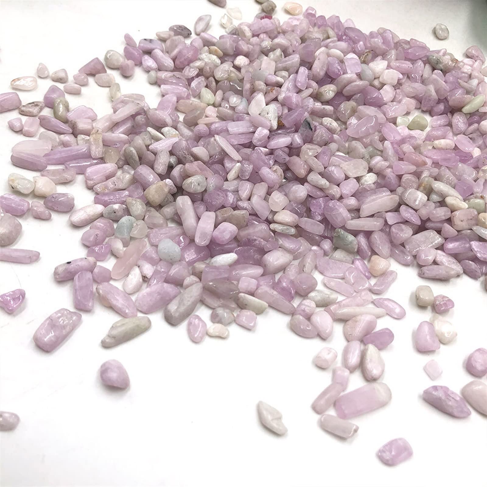 Lote de 100 g/Paquete de Chips de kunzita Natural, Grava, Cristales de Cuarzo, Piedra for decoración de la habitación del hogar, Adornos de Acuario DIY, Piedra de Cristal Inicio Colecciones
