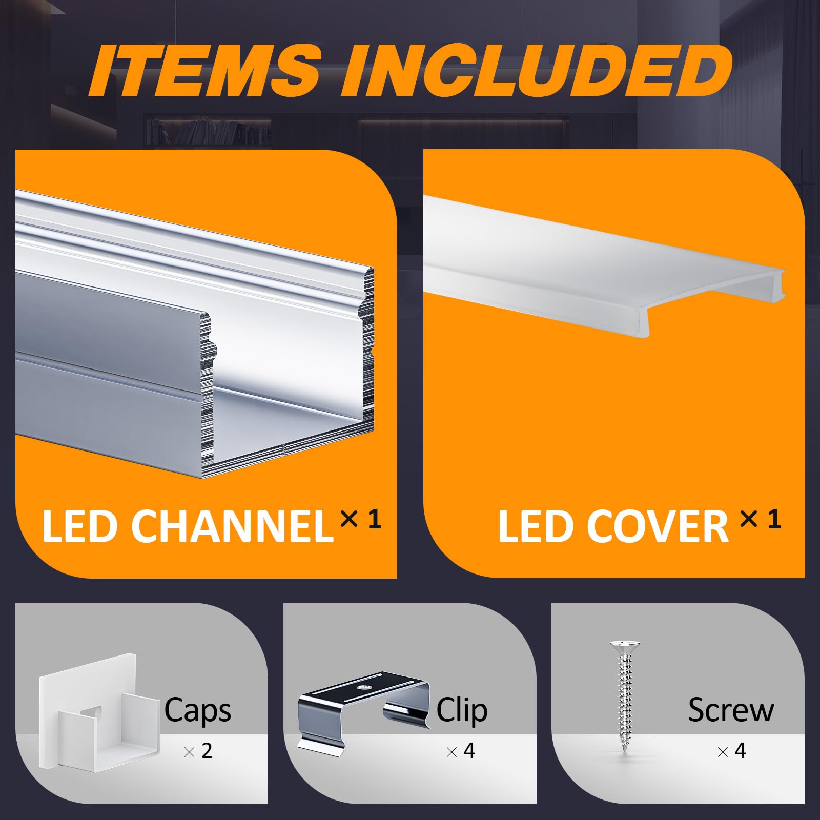 Profilo in Alluminio per Strisce LED, 20 Canali LED a U da 2 Metri Ciascuno (Totale 40 Metri), con Copertura Diffusore Opalina e Accessori di Montaggio Inclusi