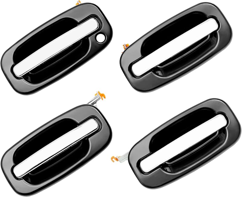 Jogo de Maçanetas Externas Cromadas Gledewen para Chevrolet Silverado, Tahoe e GMC – 4 unidades