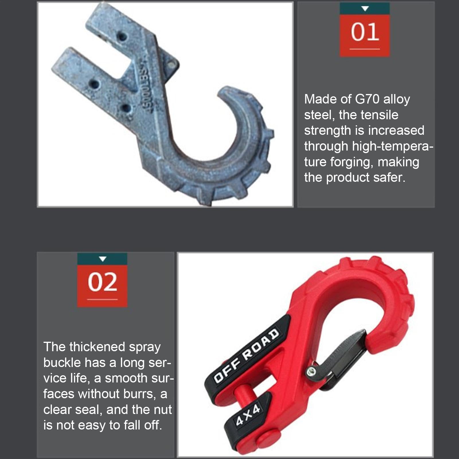 ATV Winch Hook, Car Tow Hook, High Strength Trailer Chain Hooks, Versatile Clevis Grab Hook, Winch Clevis Hook, Safer Usage, Robust Structure For Car, Truck, SUV