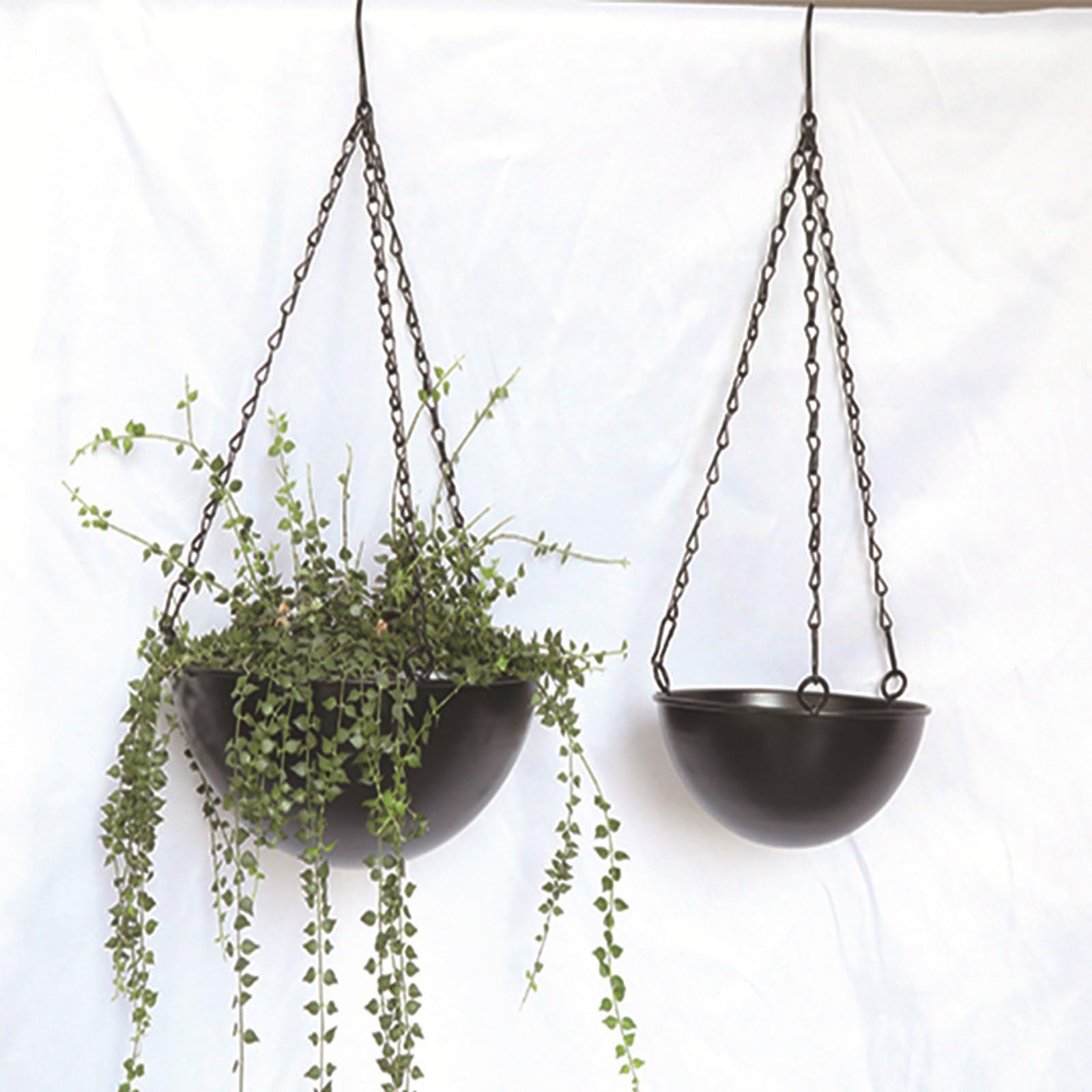DRHTDXEJ Eleganti cestini da appendere per piante, vasi da fiori con fori di drenaggio e catena, adatti per spazi interni ed esterni