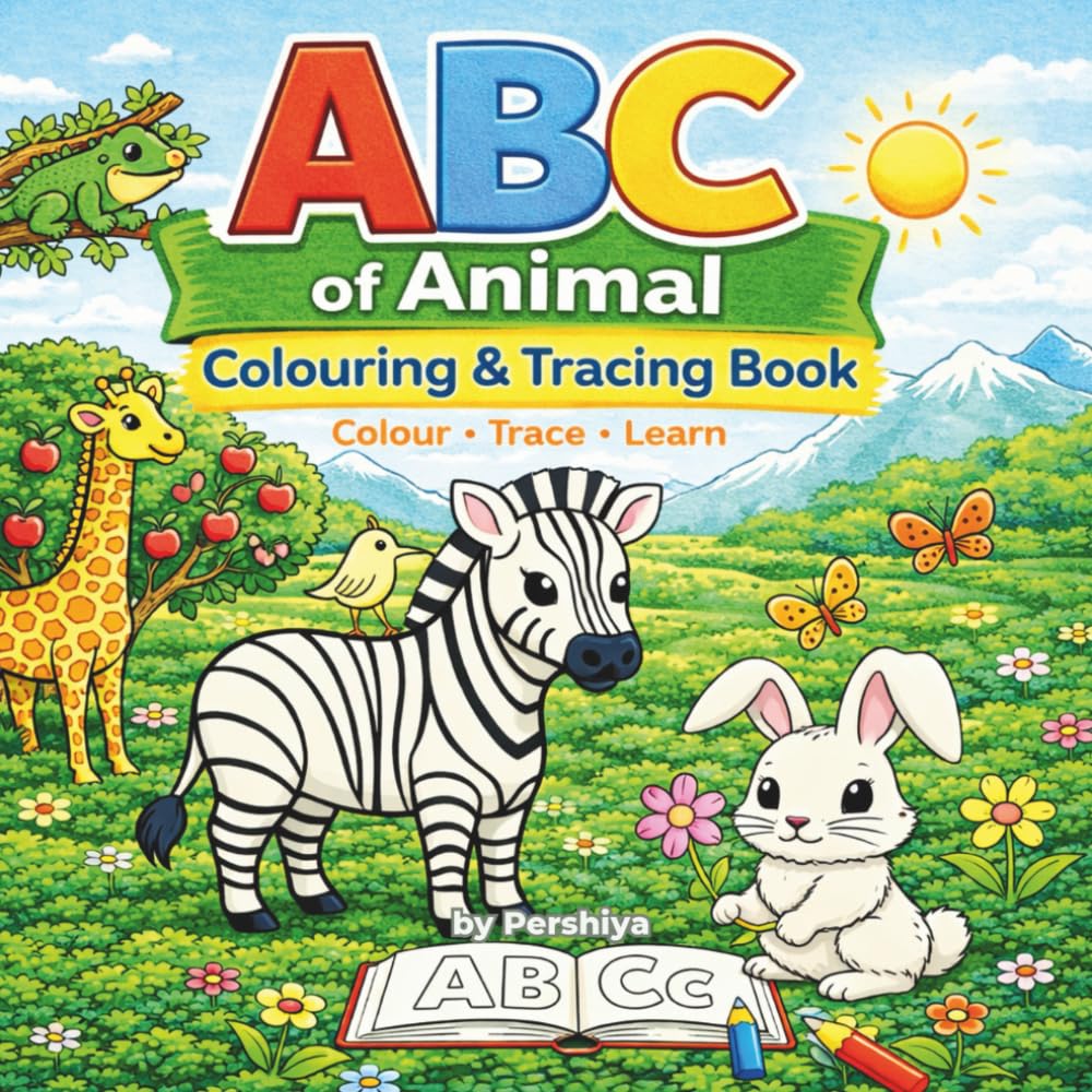 ABC of Animals Coloring & Tracing Book: Learn Letters, Practice Writing, and Color Cute Animals from A to Z (ABC Colour & Trace Learning Series)