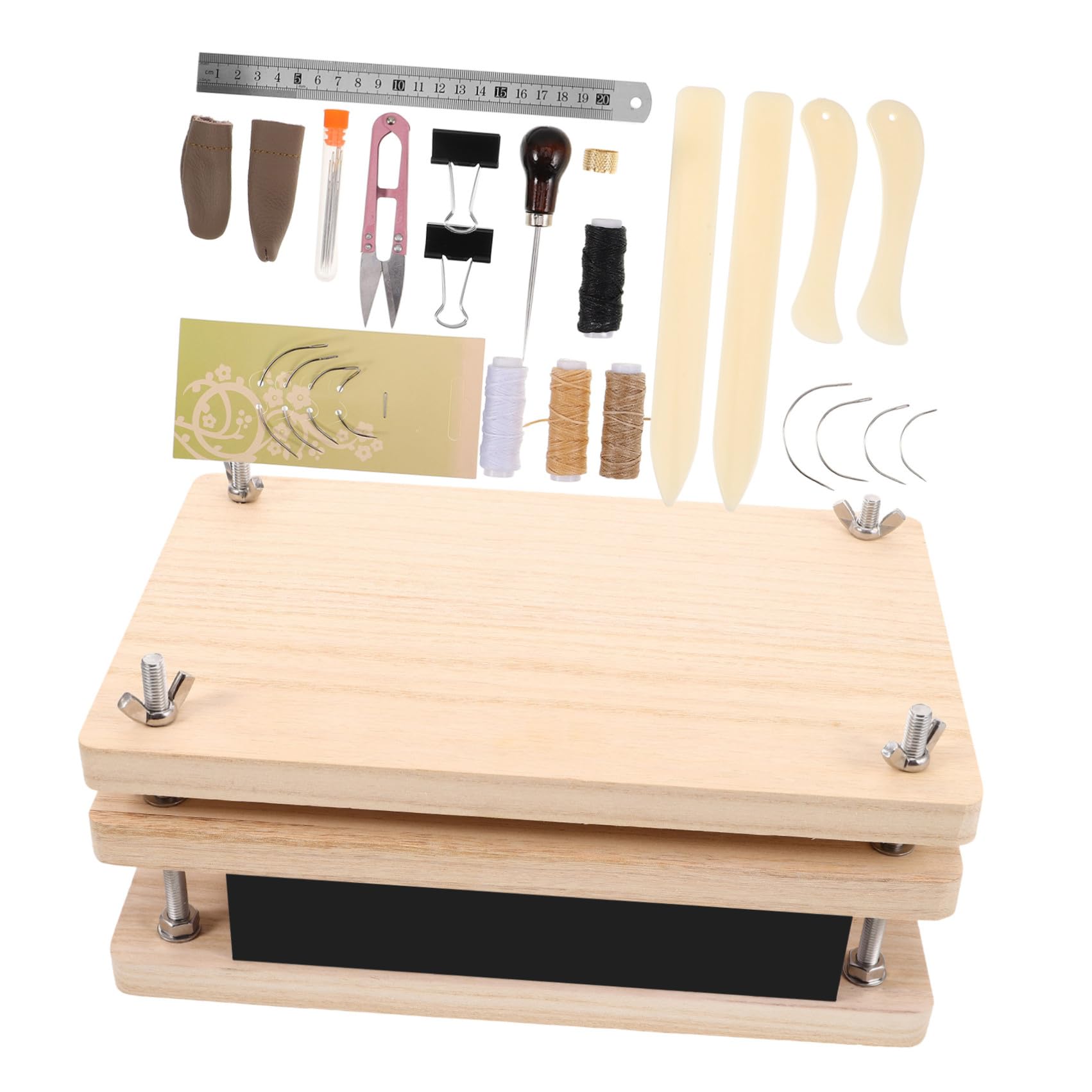 Libros de Madera y Metal Kit de Encuadernación, Prensa Portátil