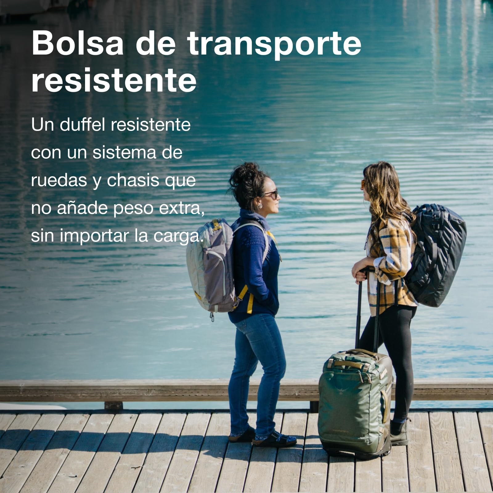 Osprey Transporter Serie de Viaje - Tecnología Nanotough - Tejido Ligero y Resistente - Nylon de Alta tenacidad - Duffel - Equipaje con Ruedas - Roll Top Pack