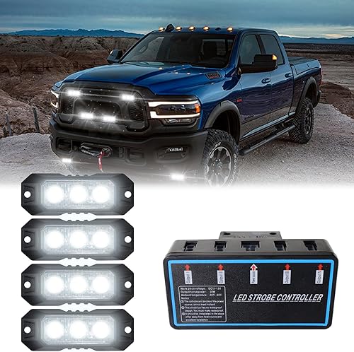 3 luces estroboscópicas LED para camiones, luces de vehículos de emergencia para vehículos, luces intermitentes para vehículos 12V -24V súper