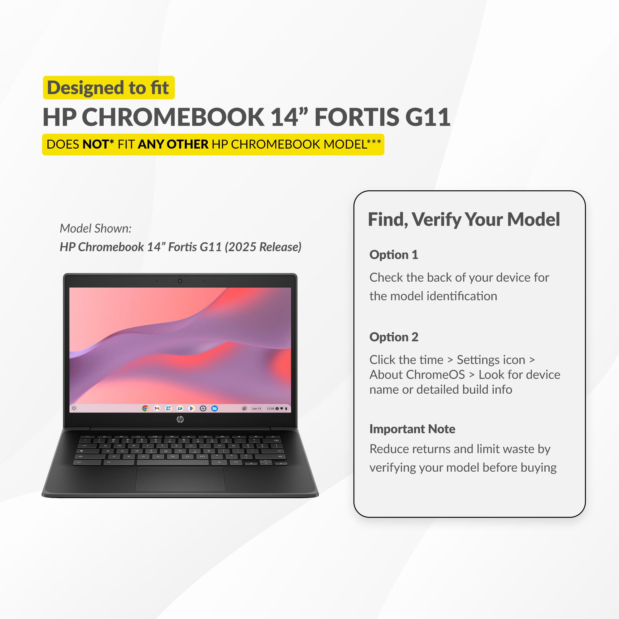 UZBL Air - Custodia rigida per Chromebook HP G11 da 14 pollici, custodia protettiva trasparente K-12 a prova di studenti (confezione da 1)