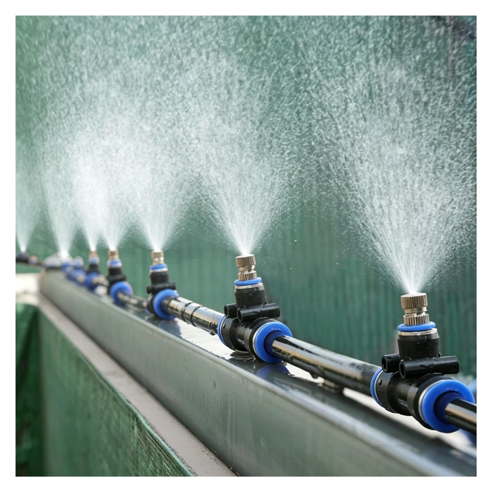 MZZKFC Patio Misting Kit for Outdoor Heat Reduction, High Efficiency for Nozzle Line with Connectors & PE Proof Hose & Brass Nozzle，Irrigation Equipment(10m/393.7"/32.8')