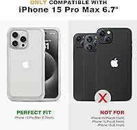 Vista 48 de Diaclara - Funda diseñada para iPhone 15 Plus de 6.7 pulgadas, transparente, cuerpo completo, con protector de pantalla, resistente de protección