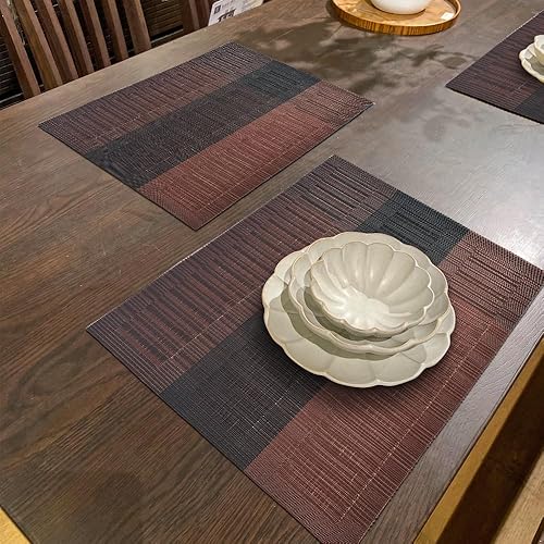 Miniatura 3 de homEdge Juego de 4 manteles individuales de PVC, antideslizantes, resistentes al calor, manteles individuales de vinilo lavables, juego de 4