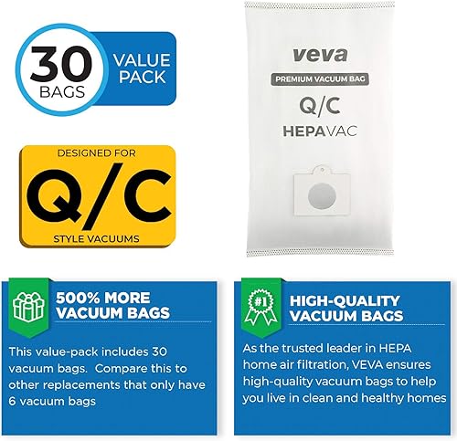 Miniatura 3 de Paquete de 30 bolsas de vacío HEPA tipo QC 53292 para aspiradoras Kenmore 5055, 50558, 53291, 53292, Series 600, 400, 200