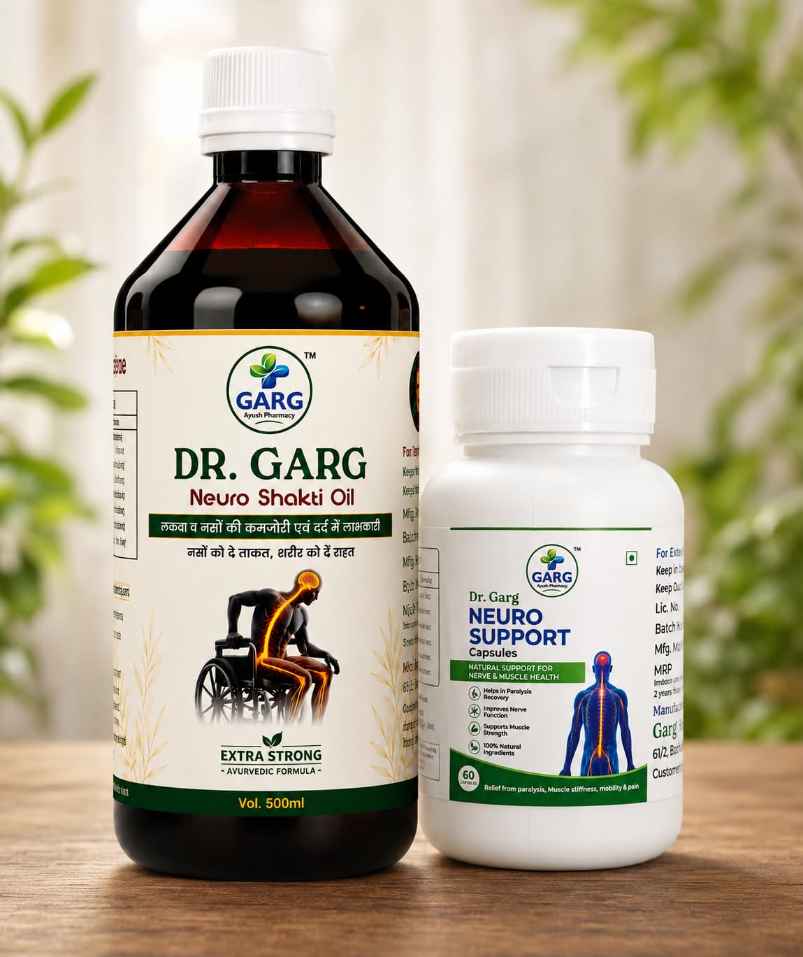 Dr. Garg Anti Paralysis Oil 500ml and Support Herbal Capusle 60N | Health & Personal Care-picture-55