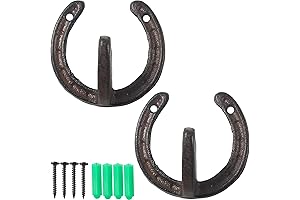 RONYOUNG Western Cowboy Wall Mounted 2 PCS Horse Head Single Hook