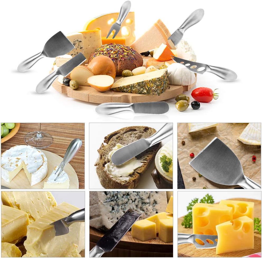 Cheapest 🛒 Freehawk Cheese Knife Set, 6-Piece Elegant Stainless Steel Cheese knives Set with Gift Box, Perfect Gift for Foodie Friend, Weddings, Bridal Shower, Housewarming, Anniversaries, Birthday Parties