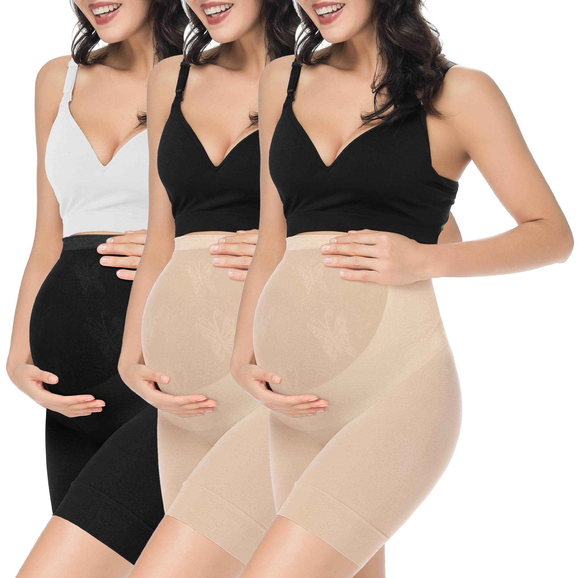 kim s women's seamless maternity shapewear for dresses, mid-thighs pregnancy underwear, s-xxxl