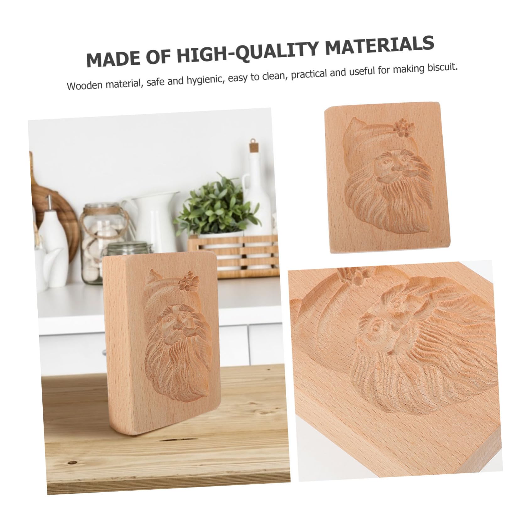 MAGICLULU 3 Pièces emporte-pièce en bois Pâtisserie homme cookie diplômé empreneurs à biscuits emporte piece pere noel moule gateau noel moule gateau de de Noël à biscuits