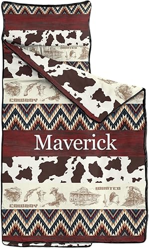 Vista 11 de Juego de colchonetas personalizadas para siesta estilo vaquero occidental con nombre, saco de dormir para niños, colchón personalizado para niños