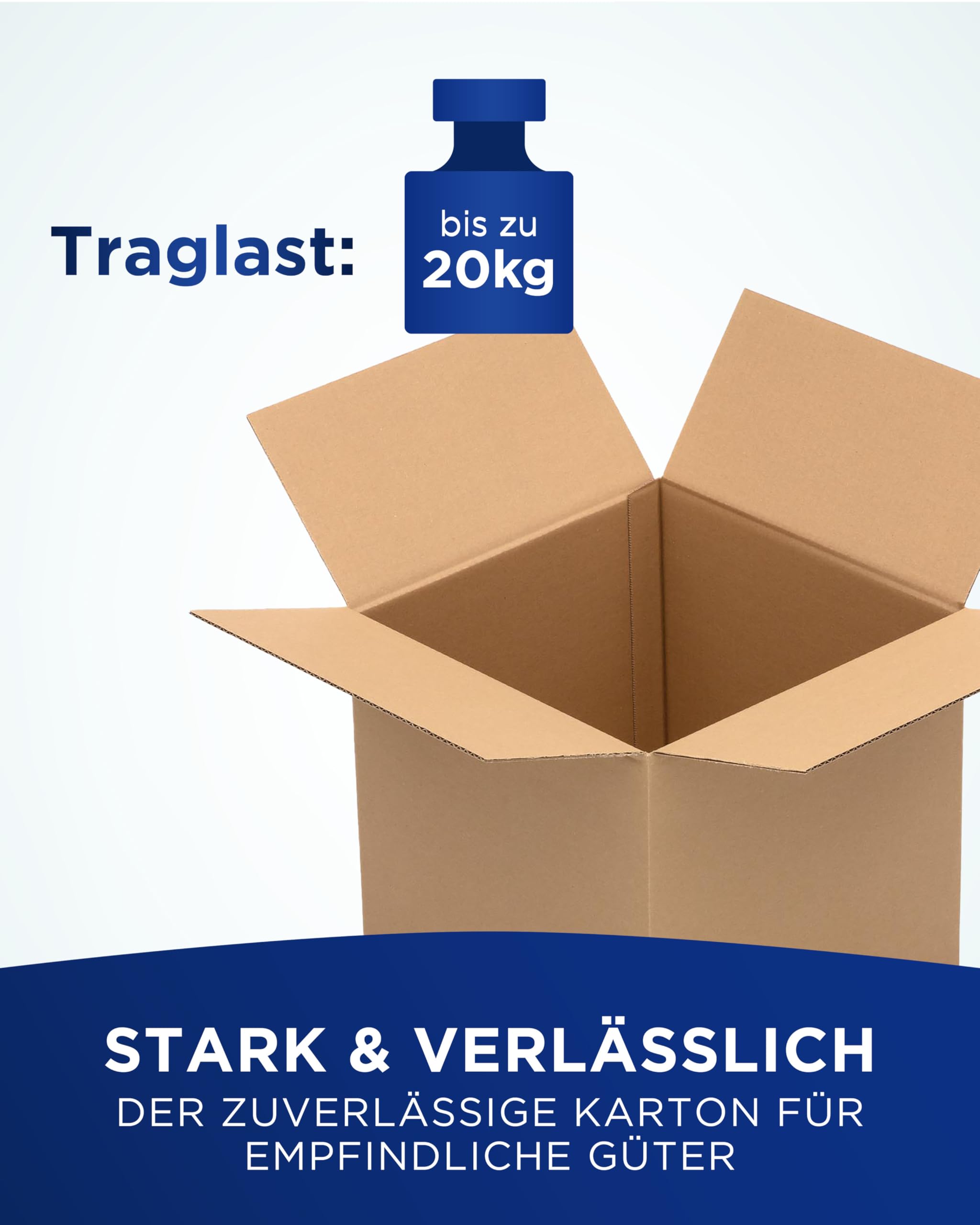 Faltkartons, 300 x 300 x 300 mm, 50 Stück | Kartons aus Wellpappe | Ideal für Warensendungen