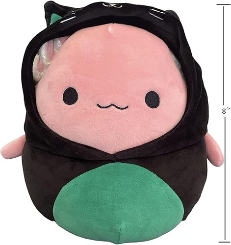 Miniatura 3 de Squishmallows Disfraz de gato de Archie el ajolote rosa de 8 pulgadas para Halloween, peluche Kellytoy con licencia oficial, juguete de peluche