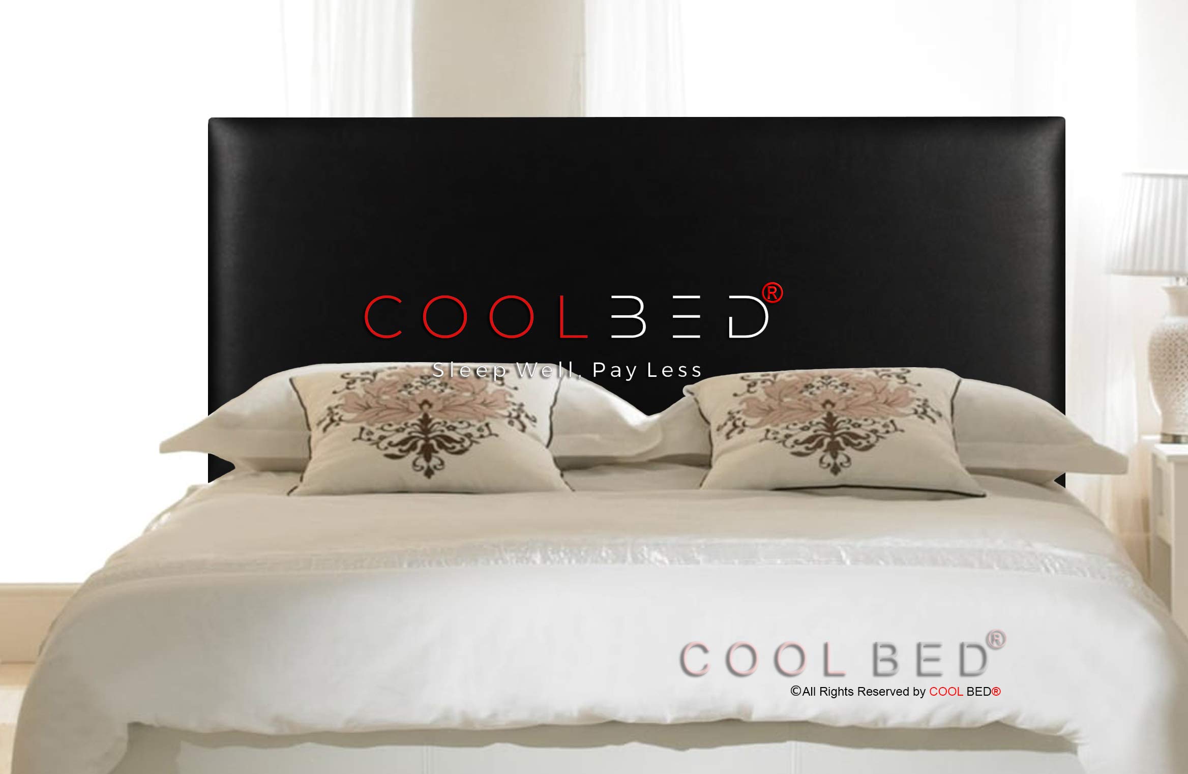 PLAIN FAUX LEATHER CHESTERFIELD HEADBOARD FOR DIVAN BED IN 20" AND 26" HEIGHT (SMALL DOUBLE - 4FT, BLACK - 20" Inches)