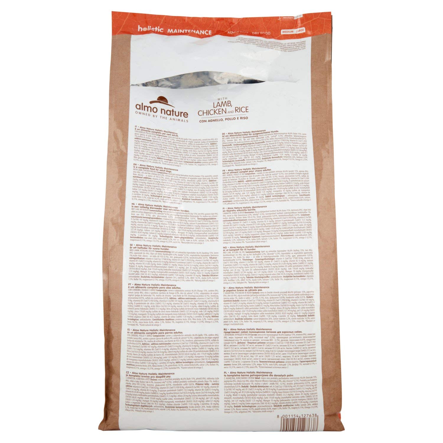almo nature Holistic Maintenance M-L, Agnello, Pollo e Riso - Sacco da 12 kg