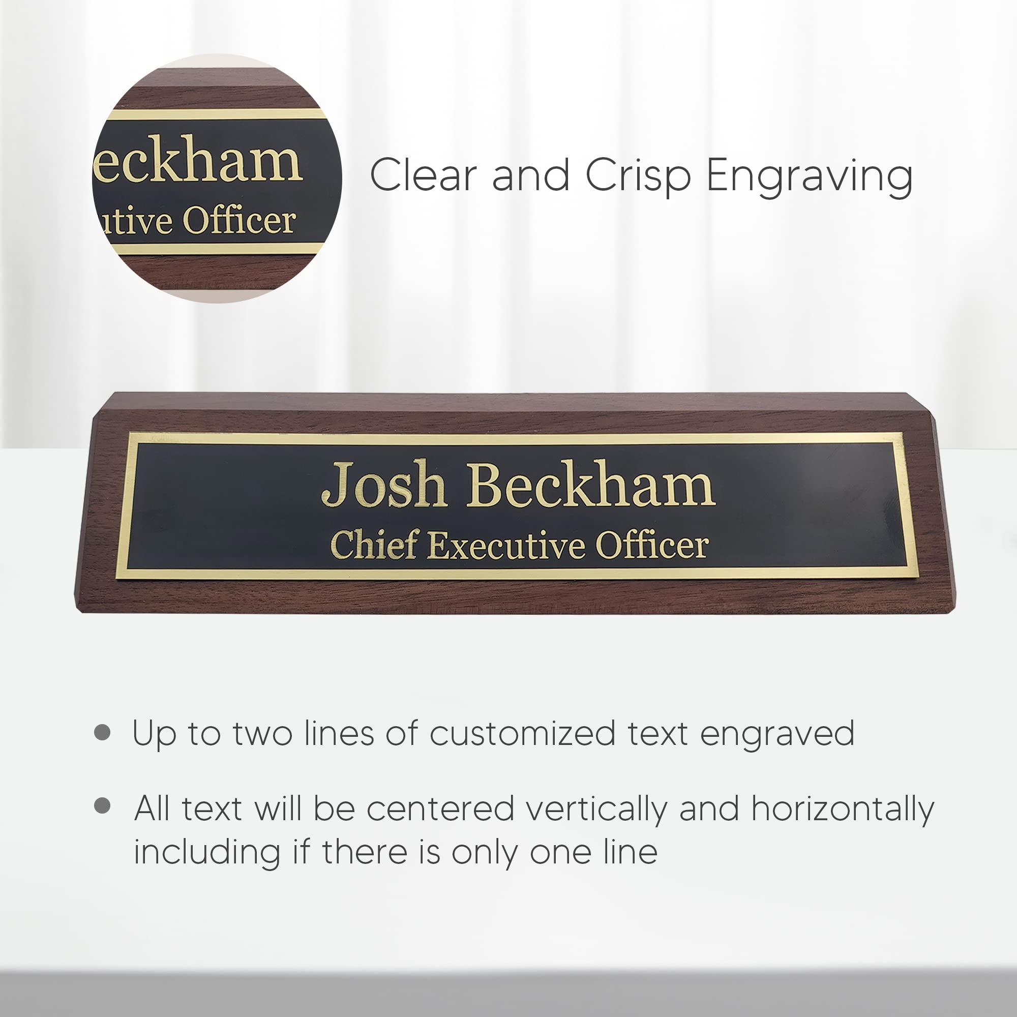 Amazon | 刻印 インターナショナル エレガントな木製ネームプレート