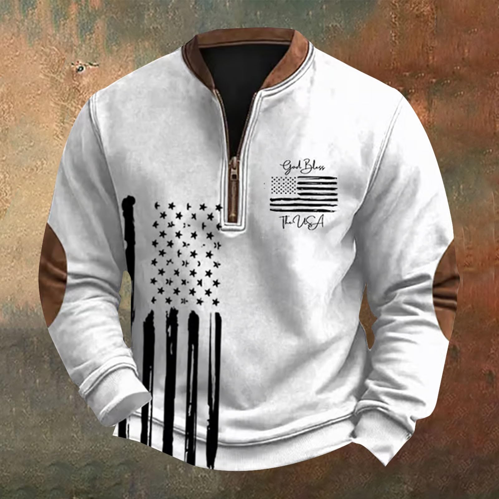 Sudaderas De Hombre Sudadera con Capucha Y Cuello Cremallera Estampado Estilo Retro Occidental para Tarjetero Ropa Deportiva Top Deportivo Oversize Muscle Fit Camisa Manga Larga Mangas