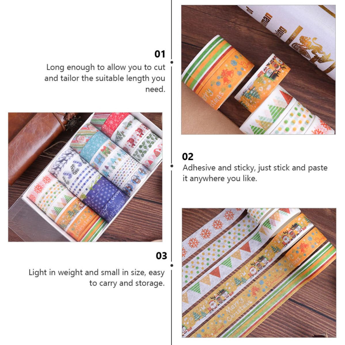 BESPORTBLE 96 Rollos Cinta Washi Navideña Creativa para Manualidades,