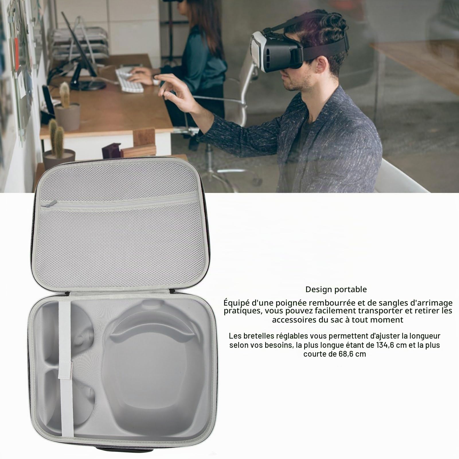 Housse de Protection pour PS VR2, étui de Protection de Voyage Rigide en EVA étanche, Sac de Rangement, étui de Transport pour PS VR2 Tout-en-Un VR et Accessoires, étui Portable