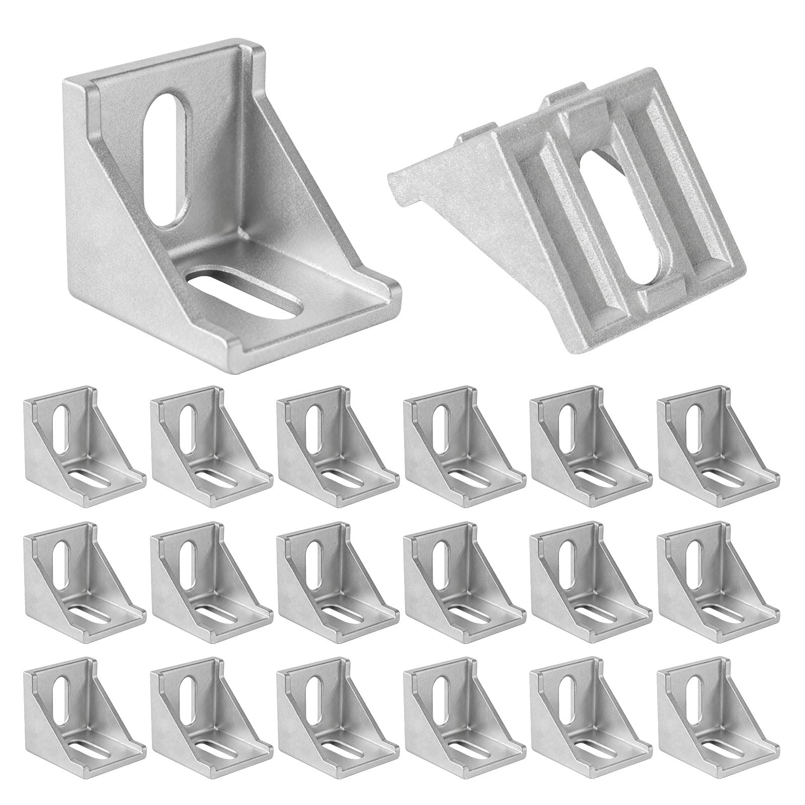 24 Piezas Material de Fijación de 90 Grados para Perfiles 4040 Aluminio Escuadra de Ángulo Perfil de aluminio Juego de conectores para conexión de riel de ranura en T
