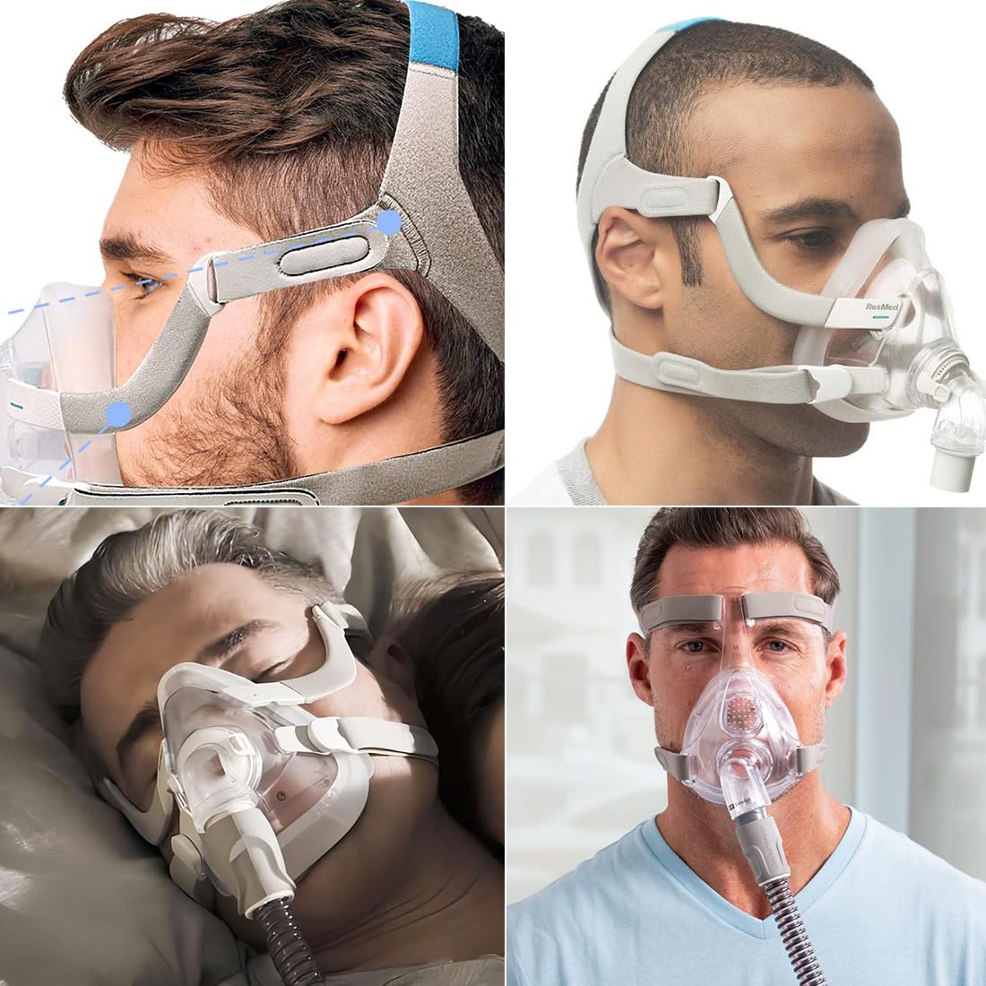 CPAP Kopfbedeckung Kopfbband mit Clips CPAP Maskenband für AirFit/AirTouch F20 (Maske nicht enthalten)