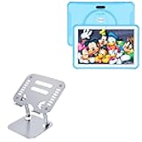 BoxWave Stand and Mount Compatible with Trayoo Kids Tablet (10.1 in) - Executive VersaView Stand, Ergonomic Adjustable Viewing Angle Metallic Riser - Metallic Silver