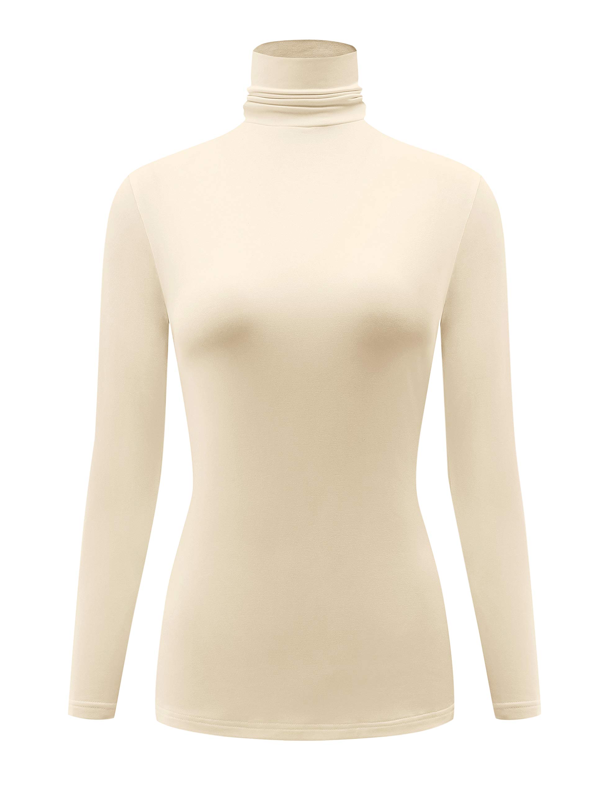 Kindcall Casual Turtleneck Tops Lightweight Long Sleeve Soft Thermal Shirts for Women