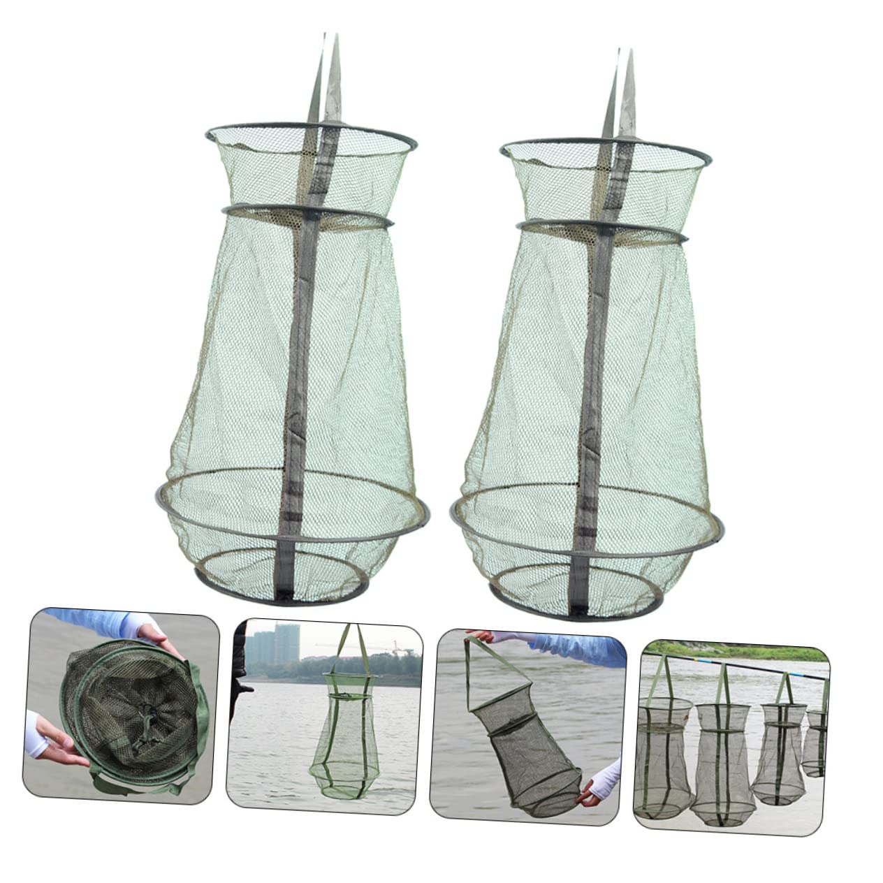 Mipcase 6pièces Cage De Maille Durable avec Cordon pour Attraper Poissons Et Crustacés