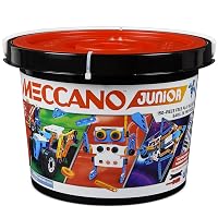 BANDAI - Meccano Junior Barile 150 pezzi - Kit di Costruzione 5 Modelli