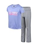Active Girls Legging Set - 2 Piece Short Sleeve Athletic Shirt and Leggings Set Youth Kids Activewear (7-16)