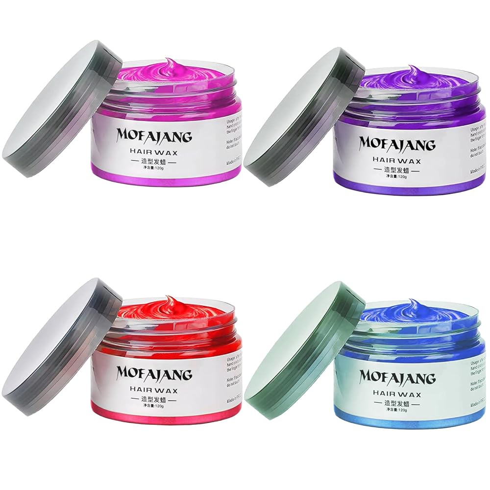 EFLY Temporary Hair Color Chalk For Kids, Hair Wax Color For 4 5 6 7 8 9 Year Old Girl Gifts, Birthday,Party, Cosplay DIY, Children\'s Day, Halloween, Christmas (4, Red Purple Blue Pink)