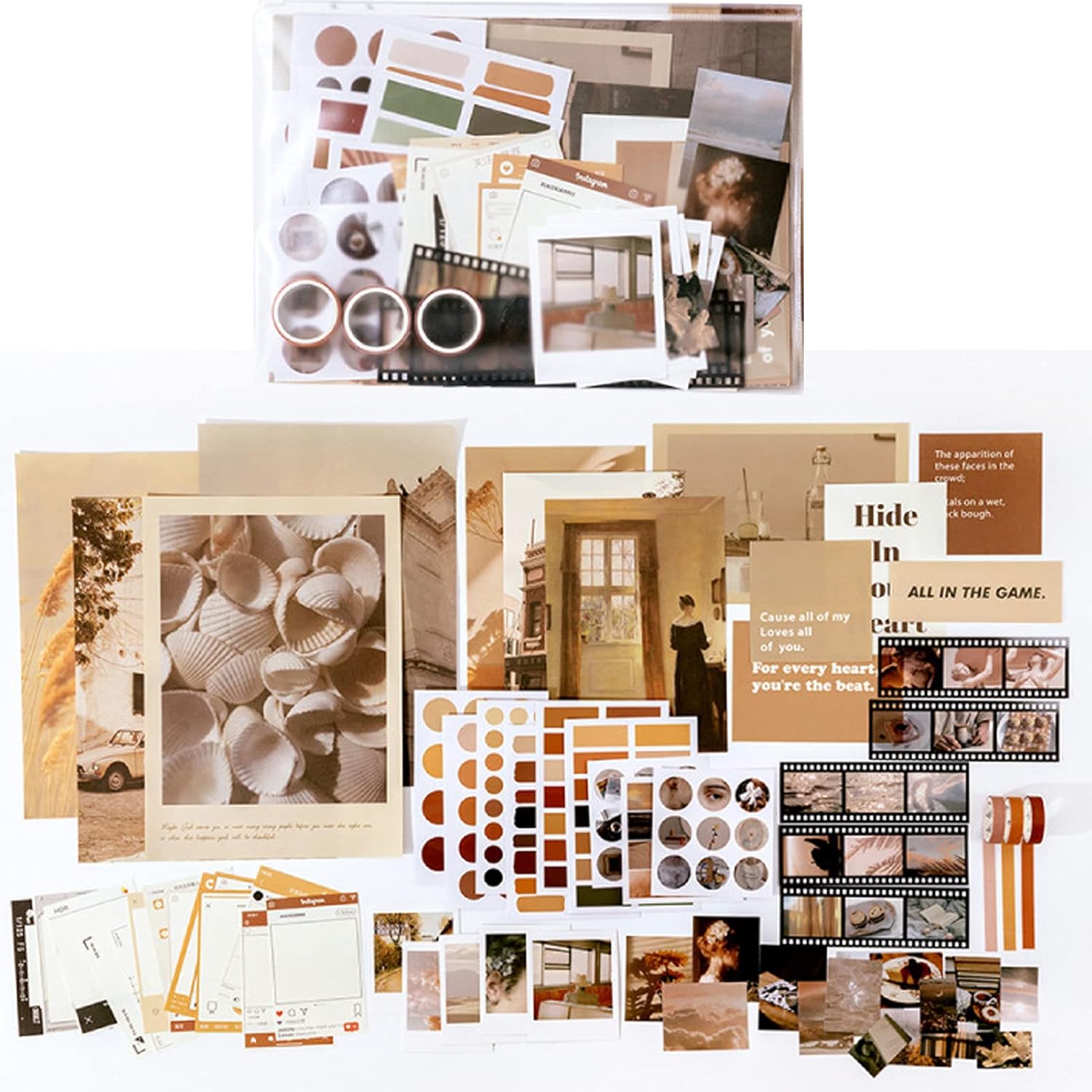 Amazon Co Jp 64枚 コラージュ素材 シール フレークシールステッカー 手帳 シール おしゃれデザインペーパー かわいい 写真 風景 スケジュール カレンダー ノート アルバム 手紙 デコ64個 日没時に 文房具 オフィス用品