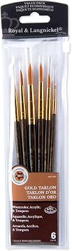 Royal & Langnickel Royal Zip N Close Gold Taklon Round 6-Piece Brush Set