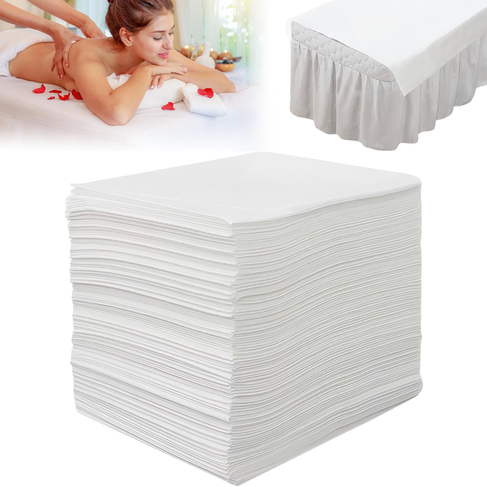 100 pezzi lenzuola monouso, copertura per lettini da massaggio, lenzuola monouso in tessuto non tessuto per lettini da massaggio, per lettini da massaggio Spa Salone di tatuaggi - 80 x 180 cm