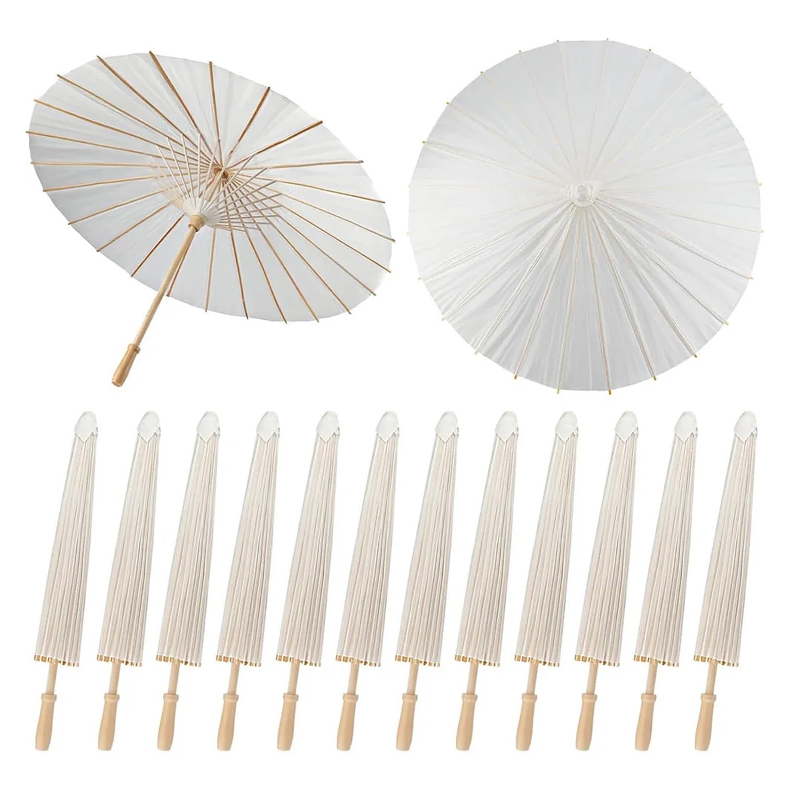 Genérico Sombrillas De Papel Blanco, 6 Uds., 40/60/80cm, Fotografía De Boda, Accesorio De Cosplay, Decoración De Playa For Fiesta De Verano