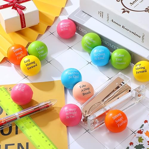 Miniatura 6 de Aoriher 36 bolas motivacionales para el estrés, bolas coloridas para el estrés, citas a granel, juguetes inspiradores divertidos de espuma, regalos
