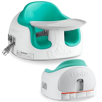 Bumbo 3-in-1 Multi-Seat for 6 to 36 Months, Travel Baby and Infant Feeding & Play Floor Seat, Aqua - All-in-One Portable Booster with Dining Tray & Toddler Kitchen High Chair