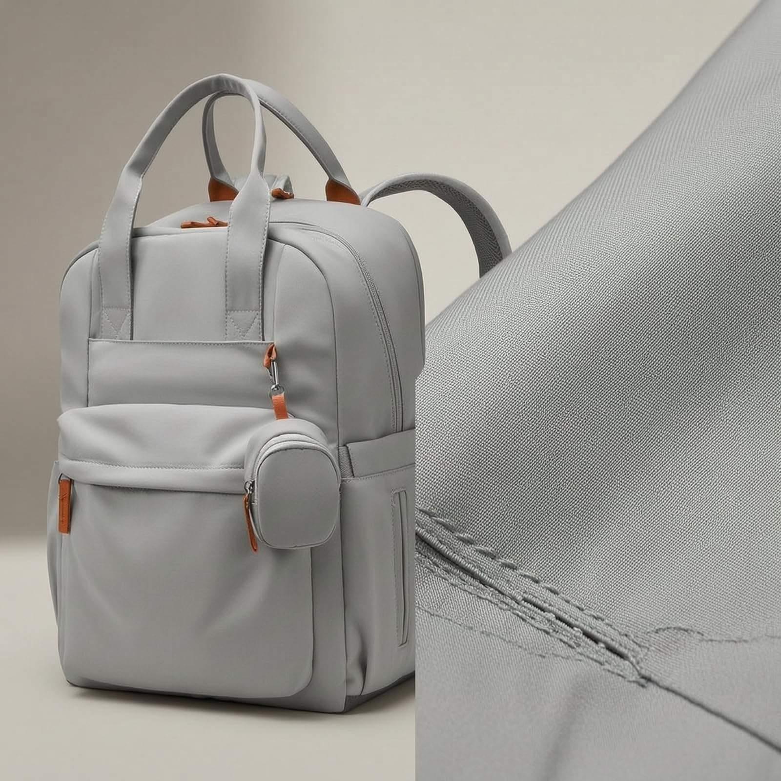 Zaino Mamma Neonato Zaino Fasciatoio Borsa Pannolini Borsa per Neonato con Layout Rettangolare E Scomparto Principale Capiente in Nylon Poliestere per, Beige, Kaki